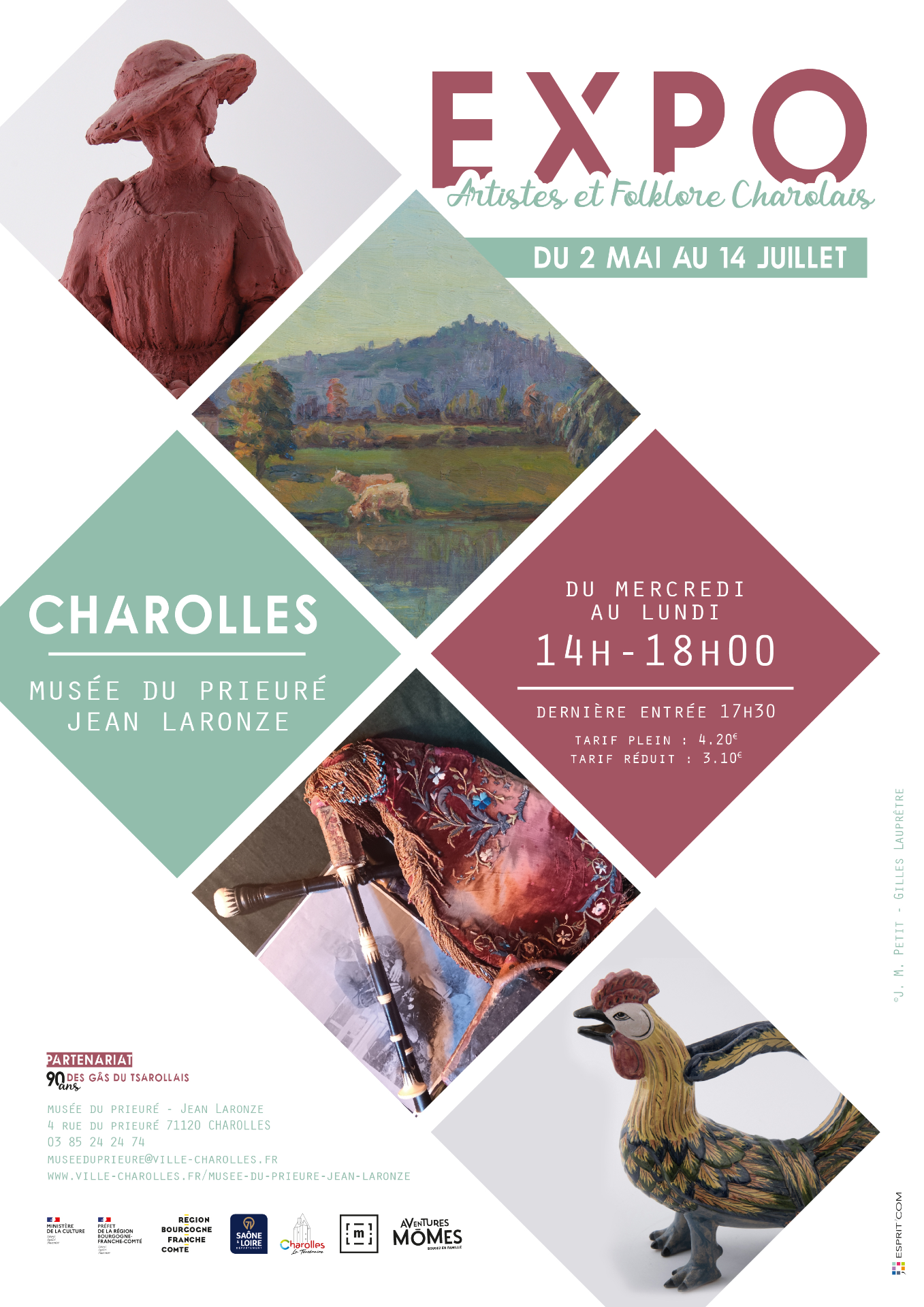 Affiche exposition artistes et folklore charolais