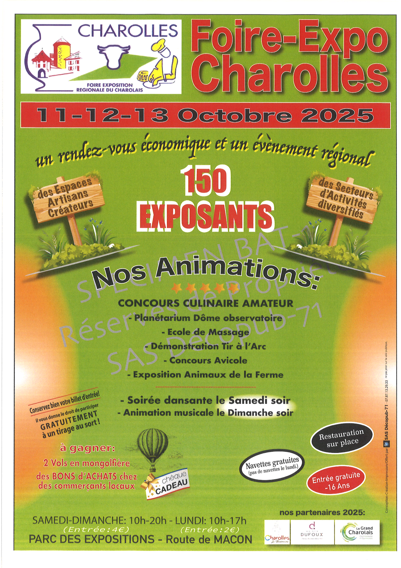  👉Événement à venir à Charolles !      Concours culinaires,      Dôme observatoire du ciel      Tir à l'arc  📅11 - 12 et 13 octobre 2025 📫Parc des Expositions du Charolais  🚎Navettes gratuites 🥗Restauration sur place  