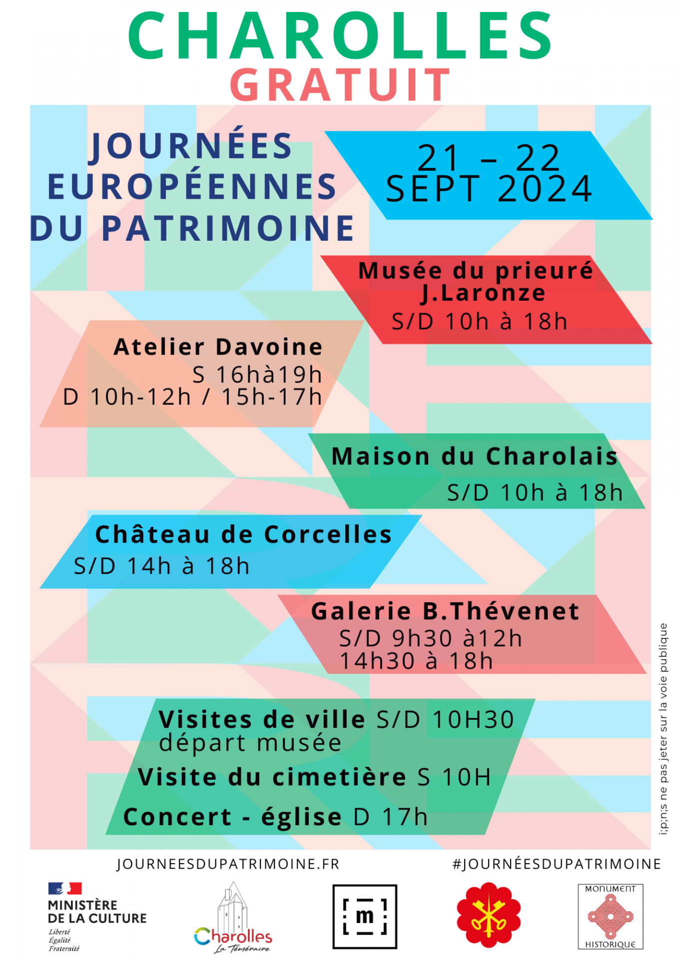 Programme journées du patrimoine 2024 Charolles