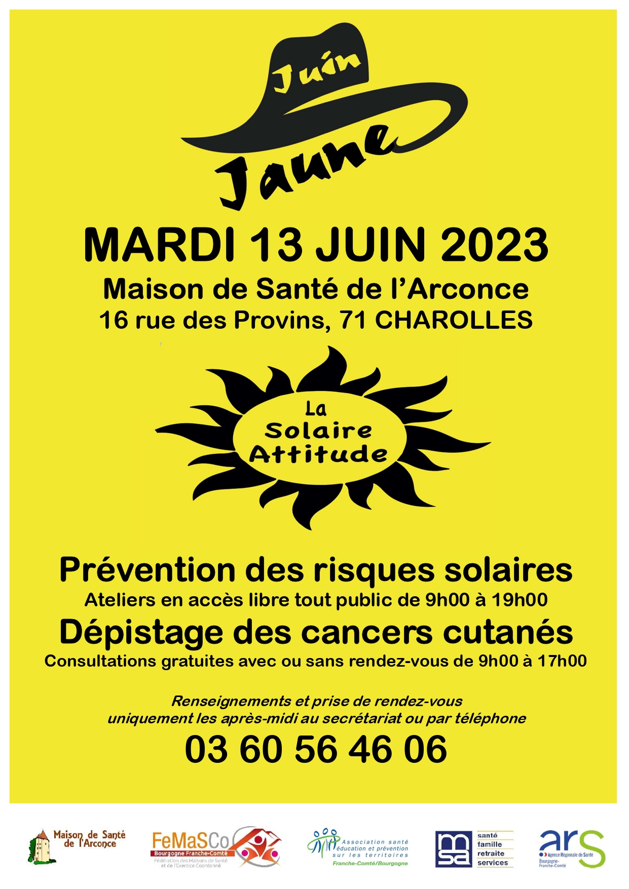 juin jaune depistage cancer maison santé de l'arconce ateliers gratuit