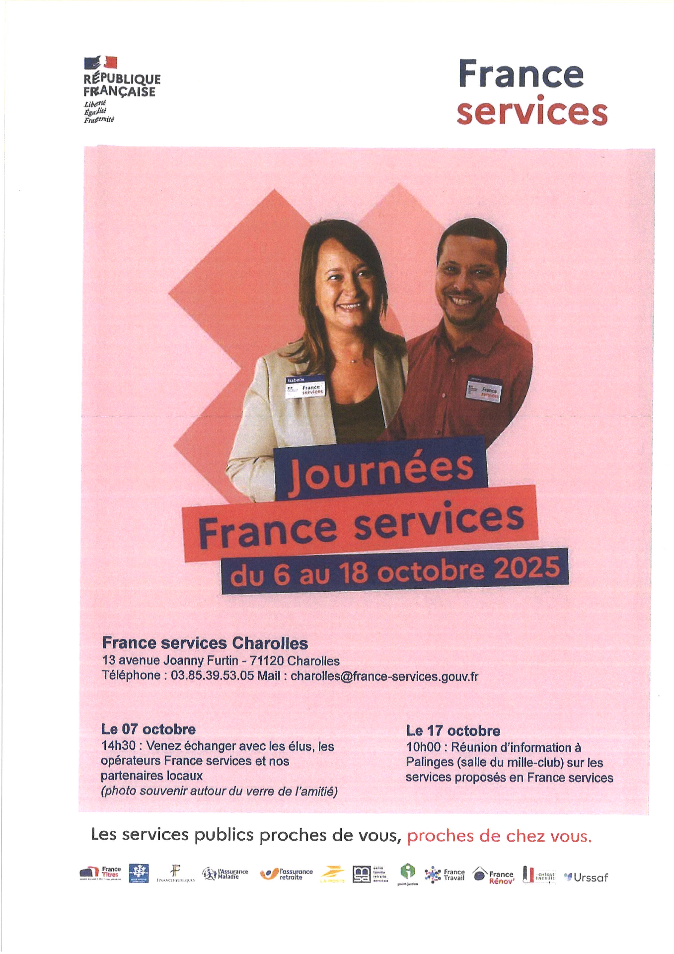 👉Journées France services du 6 au 18 octobre 2025